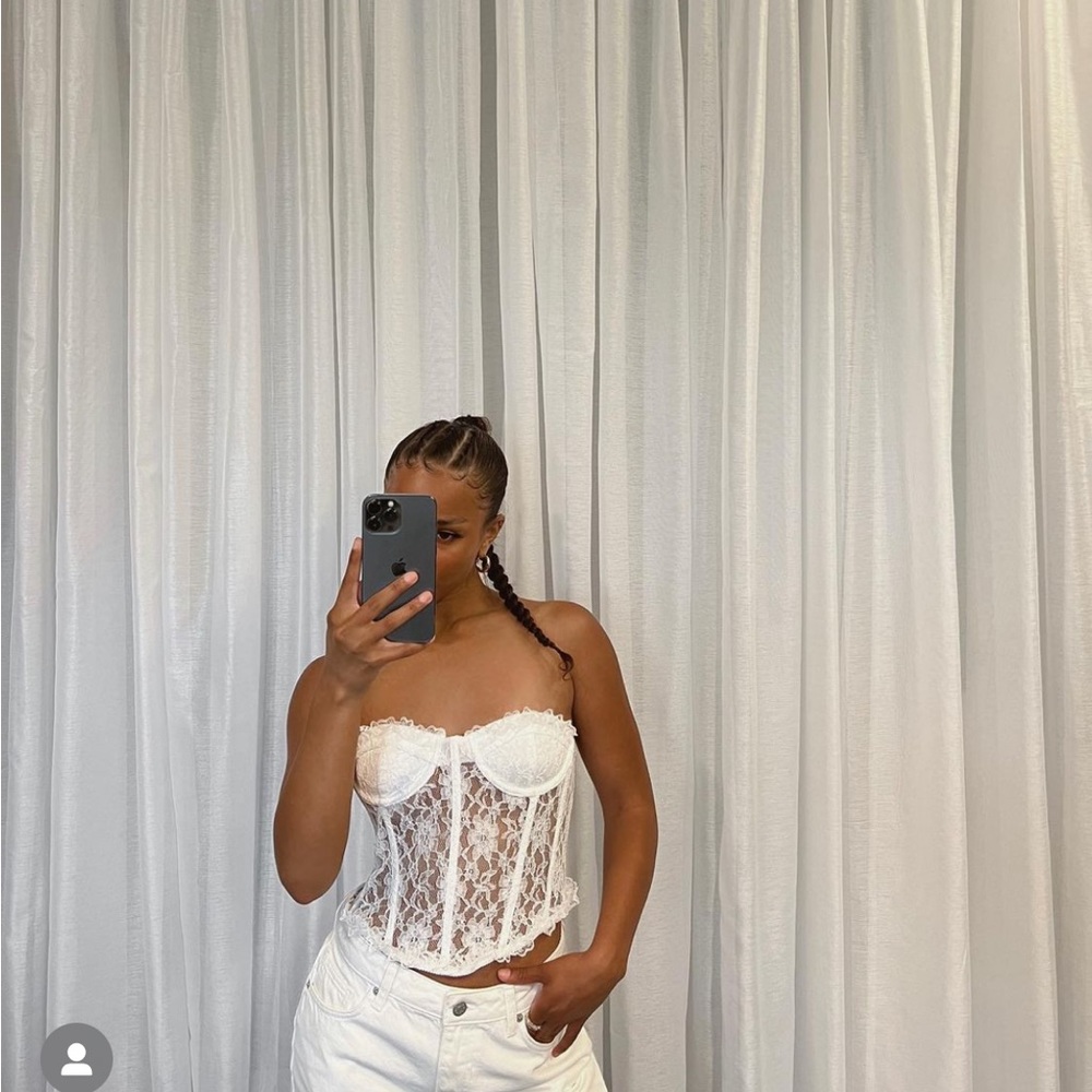 White strapless corset